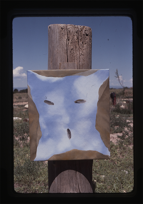 A “sky skin” painting in Taos, New Mexico, c. 1976