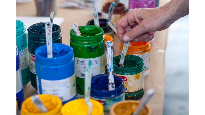 jars of paint in different colors