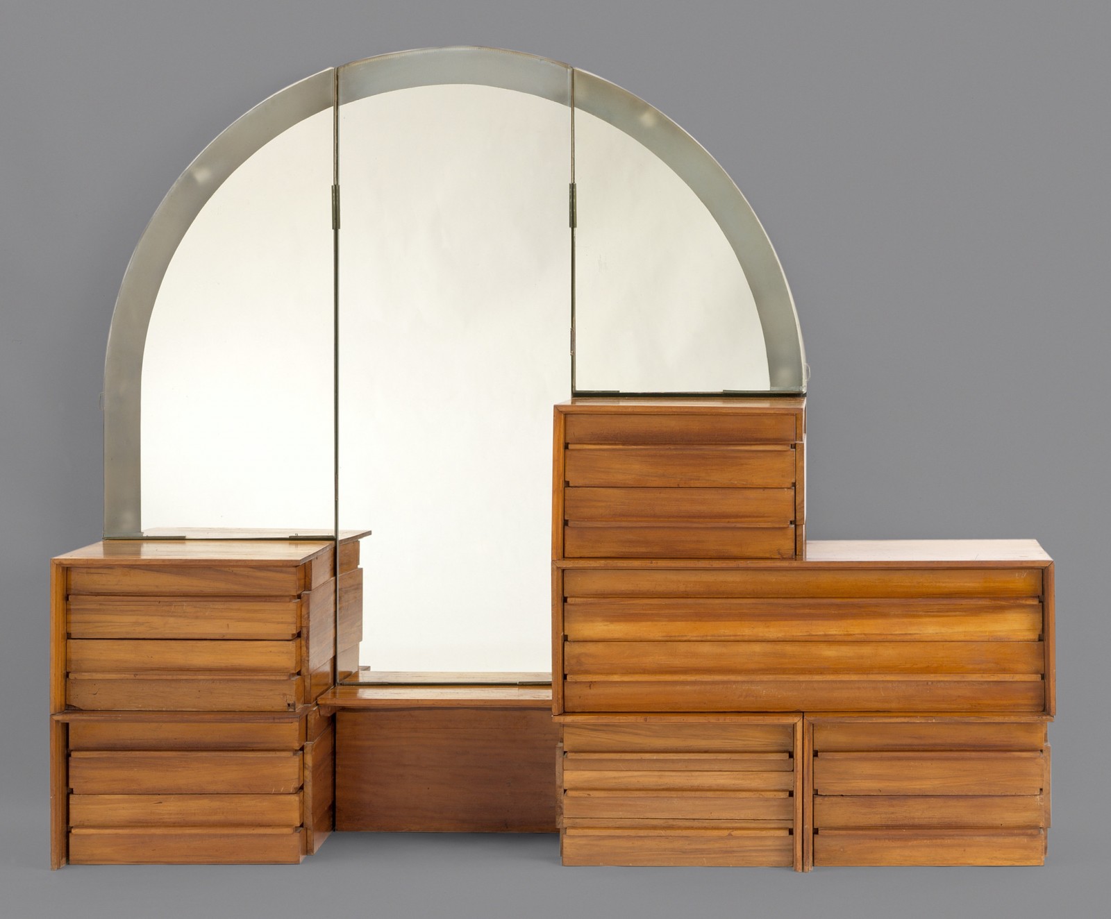 Image: Schindler, Rudolph, Bedroom Dresser with Hinged Half-Round Mirror and Stool from the Shep Commission, Los Angeles, 1936–1938