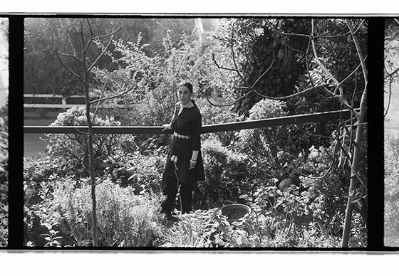 Hurtado in the garden of her home on Mesa Road in Santa Monica Canyon, 1973