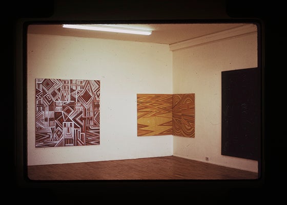 Installation view of Huratado’s exhibition at the Woman’s Building  in Los Angeles, 1974