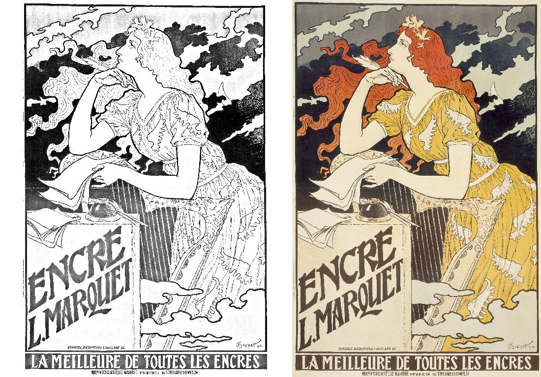 Encre L. Marquet by Eugène Samuel Grasset (Switzerland, Lausanne, active France, 1845-1917)