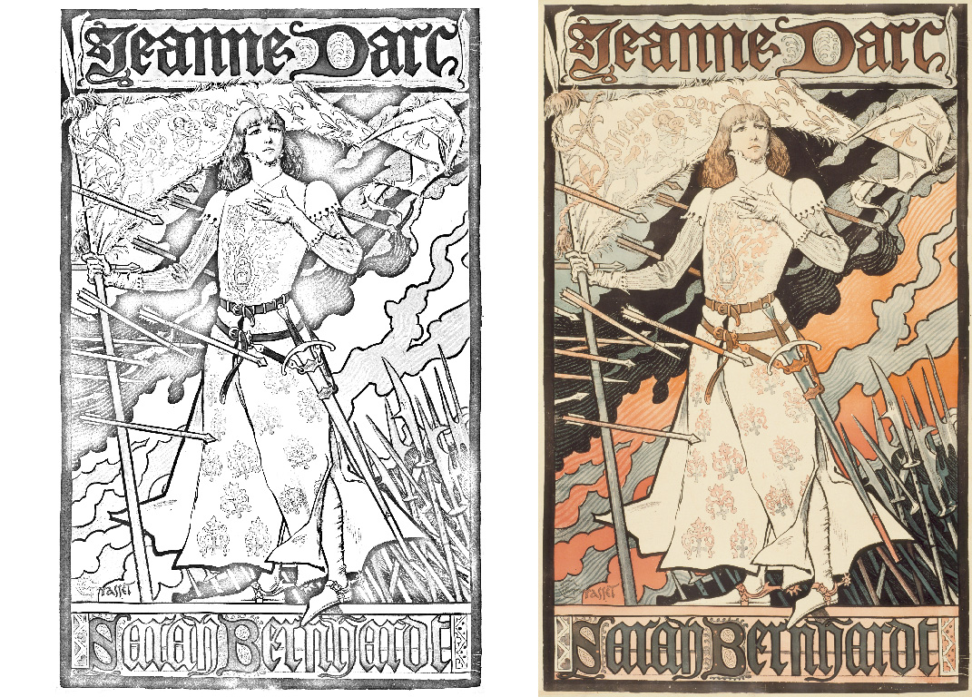 Jeanne d'Arc-Sarah Bernhardt by Eugène Samuel Grasset (Switzerland, Lausanne, active France, 1845-1917)
