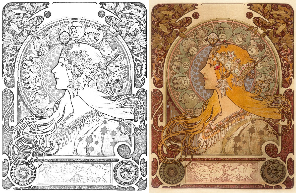 Zodiac by Alphonse Mucha (Moravia, Ivančice, active France, 1860-1939)