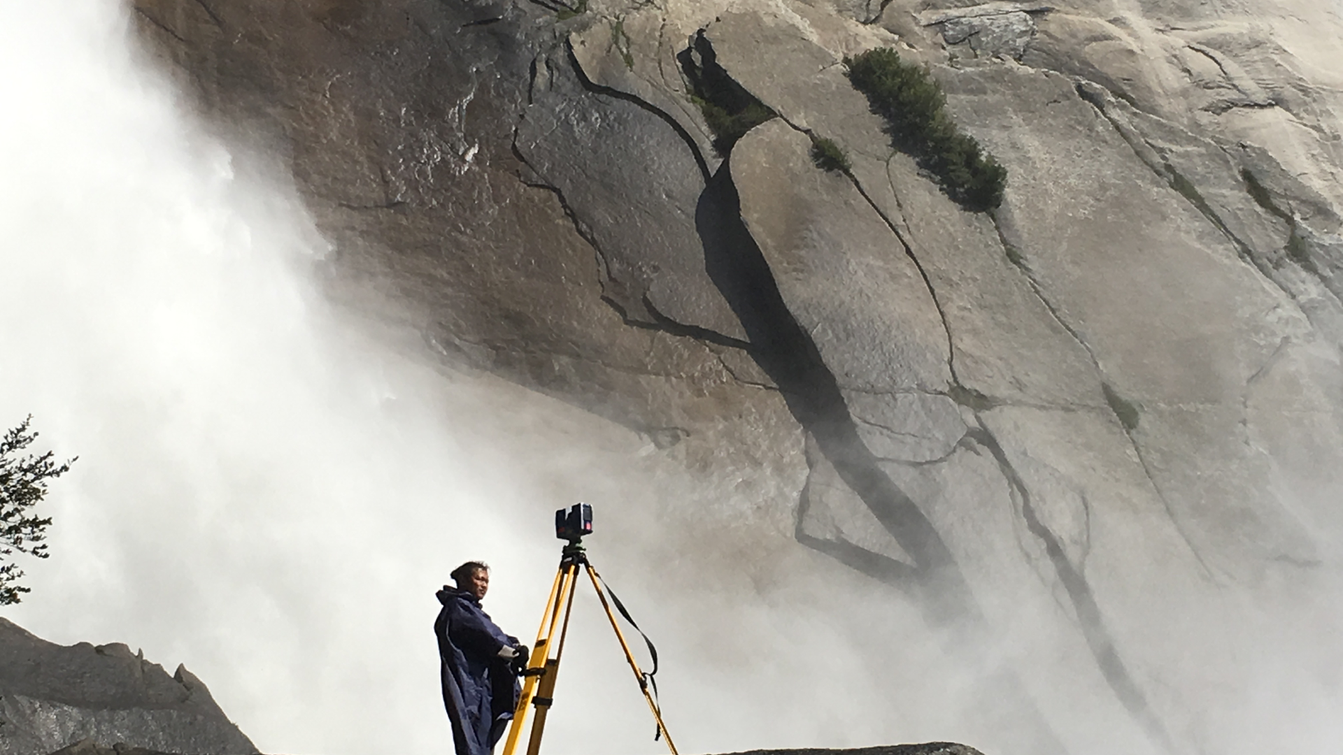 Scanning at the foot of Nevada Falls, Yosemite © ScanLAB Projects