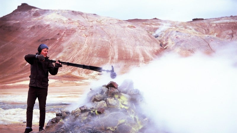 Image: Curtis Tamm recording fumeroles