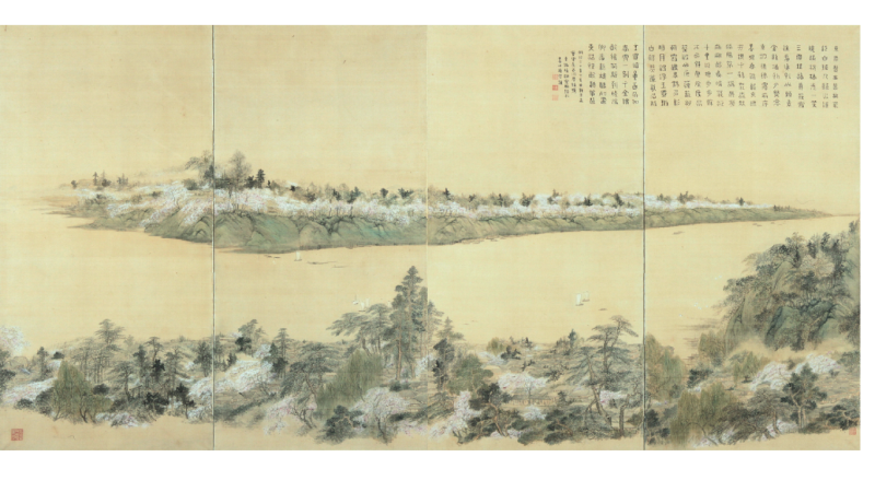 Okuhara Seiko, Spring Colors on the Sumida River, 1887, Koga City Museum of History (Koga Rekishi Hakubutsukan)