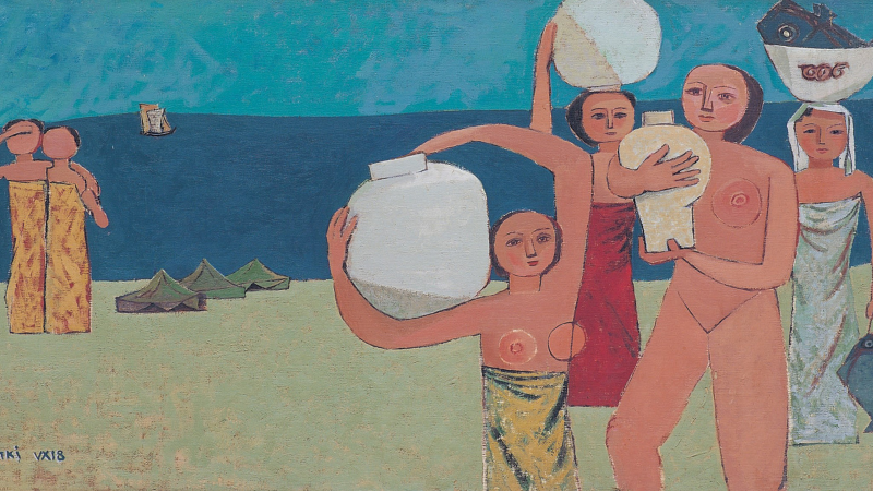 Kim Whanki, Jars and Women, 1951, Private Collection, © Whanki Foundation·Whanki Museum