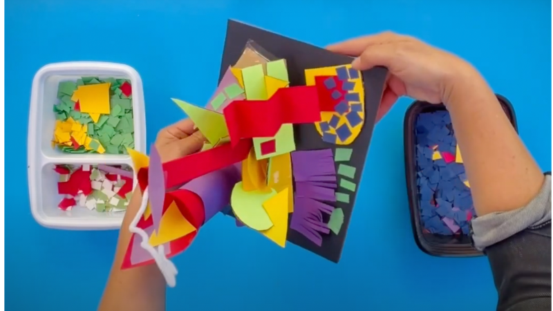 Screenshot of a video showcasing an example of making cityscapes out of paper.