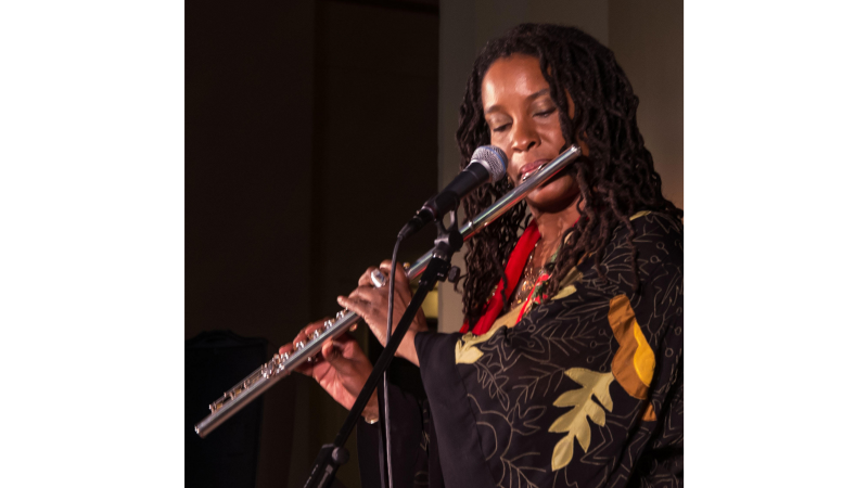 photo of Dr. Dawn Norfleet playing an instrument