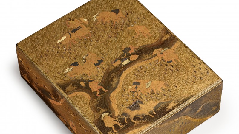 17th century Stationery Box with Design of Rice Replanting
