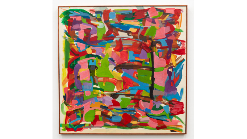 Marley Freeman, ones former other one, 2021, oil and acrylic on linen, canvas: 54 1/8 × 54 1/8 in. (137.5 × 137.5 cm), frame: 55 × 54 7/8 × 1 7/8 in. (139.7 × 139.4 × 4.8 cm), Los Angeles County Museum of Art, Anonymous gift, © Marley Freeman, courtesy the artist and Karma