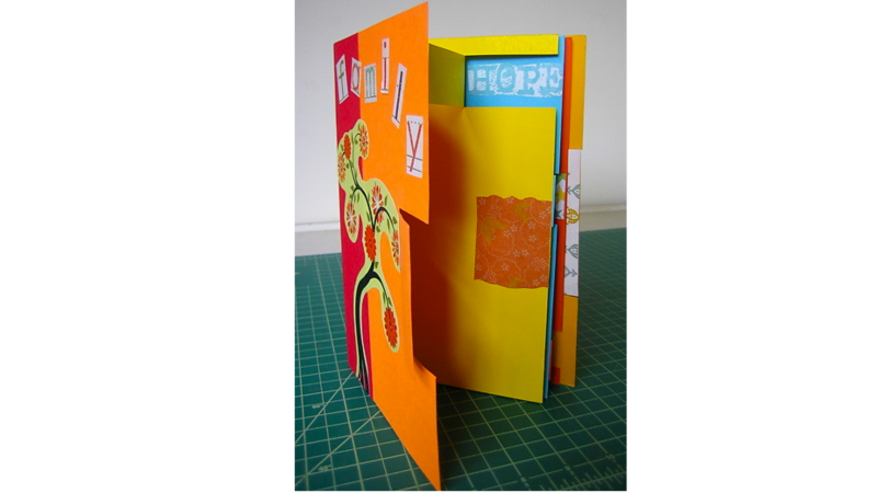 folded book with colorful pages