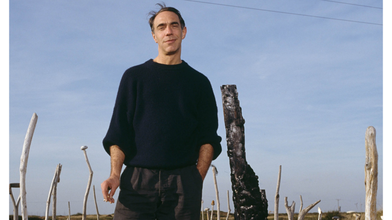  Derek Jarman in his garden in Dungeness, Kent, circa 1990. Photograph: Terry O'Neill/Getty Images