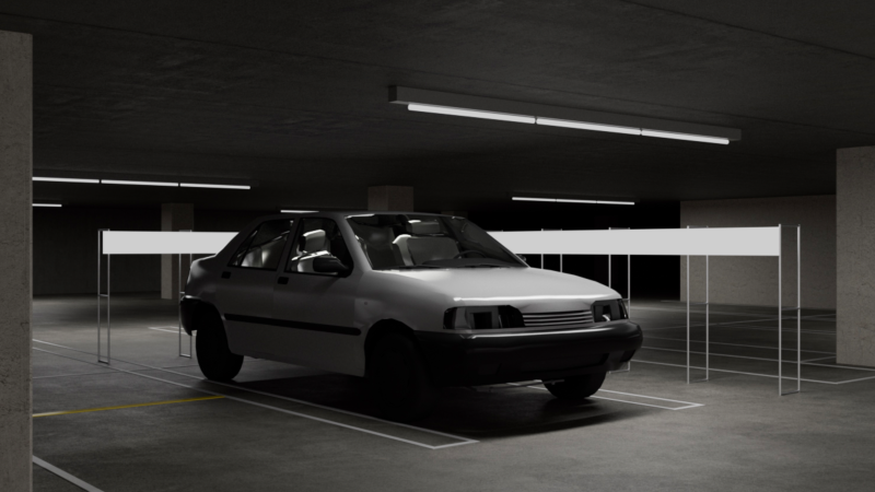 Rendering for Auto Test Ride 01: LACMA Parking Garage. Image credit: Salmah Beydoun