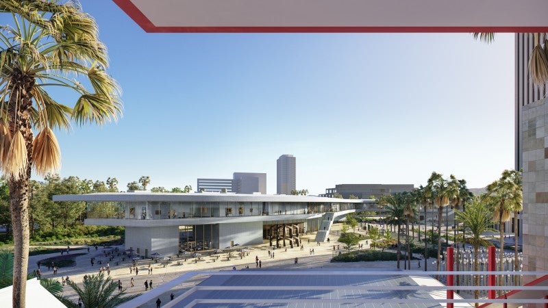 Rendering of the David Geffen Galleries seen from BCAM