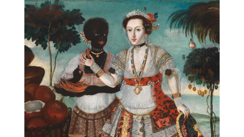 Vicente Albán, Noble Woman with Her Black Slave (Señora principal con su negra esclava) (detail), Ecuador