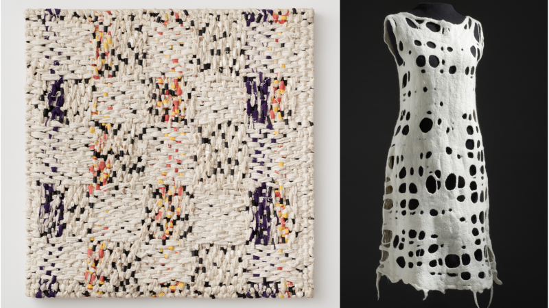 Ed Rossbach, Damask Waterfall, and Andrea Zittel, ‘White Felted Dress #3’ from A-Z Fiber Form Uniforms,