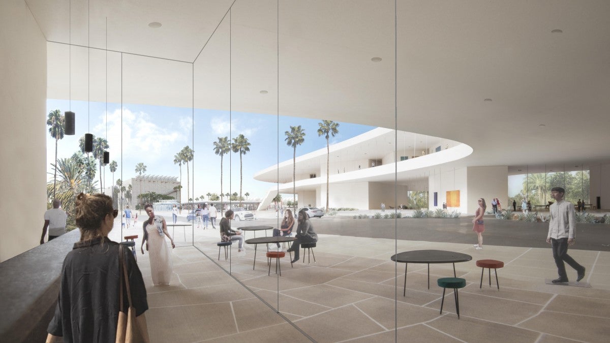 South café looking northwest, Atelier Peter Zumthor & Partner