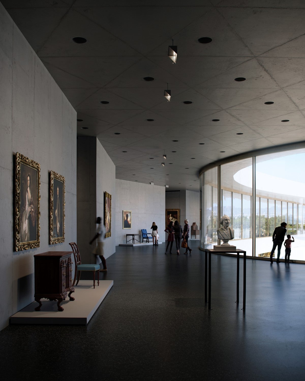 Terrace galleries, exhibition level, Atelier Peter Zumthor/The Boundary