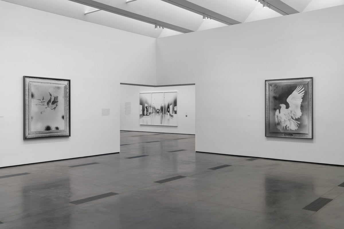 Installation photograph, Vera Lutter: Museum in the Camera, Los Angeles County Museum of Art, 2020, art © Vera Lutter, photo © Museum Associates/LACMA