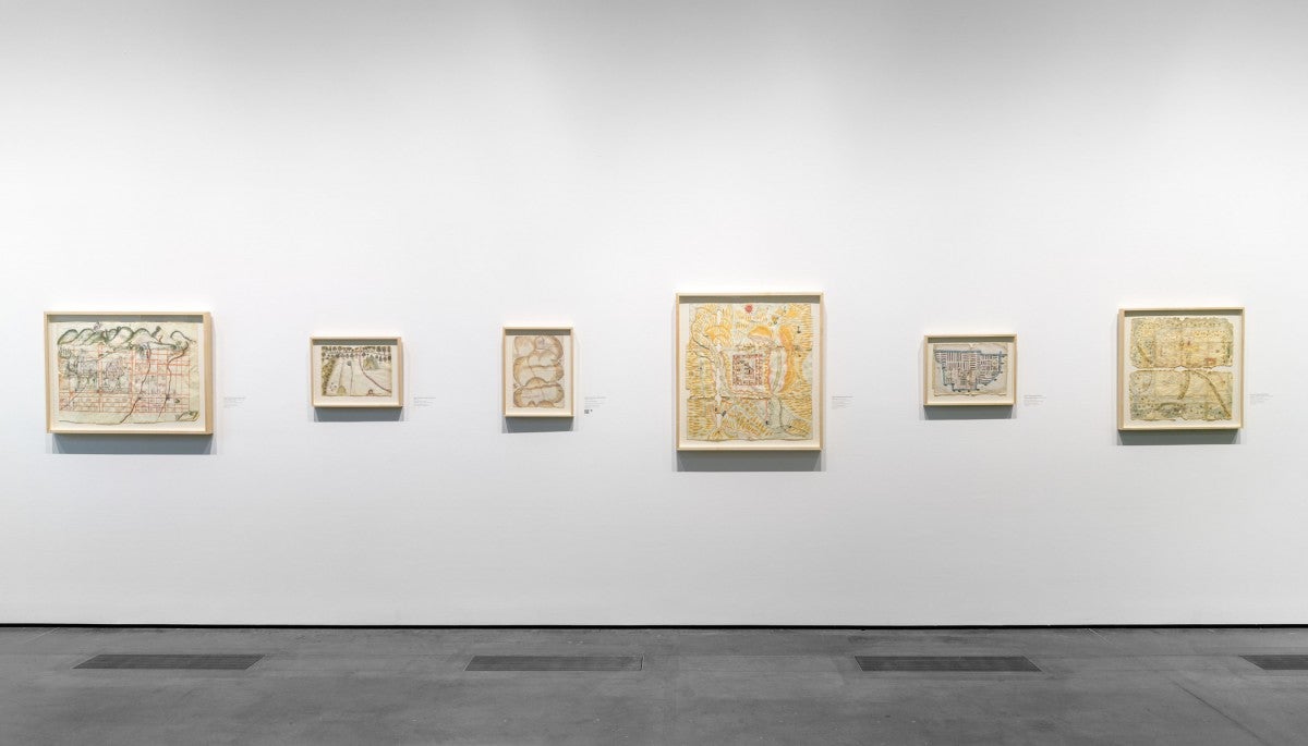 Installation view of Mixpantli: Space, Time, and the Indigenous Origins of Mexico