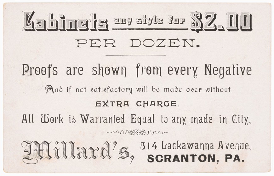 Tarjeta de publicidad, finales del siglo XIX