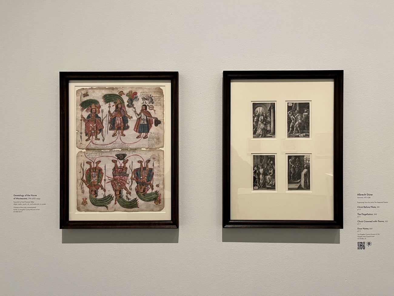 Facsímil moderno del Códice de Moctezuma, siglo XVI, Genealogía de la casa de Moctezuma, 1791 (copia 2021), Cristo ante Pilato, 1511, La flagelación, 1512, Cristo coronado de espinas, 1512, Ecce homo, 1512