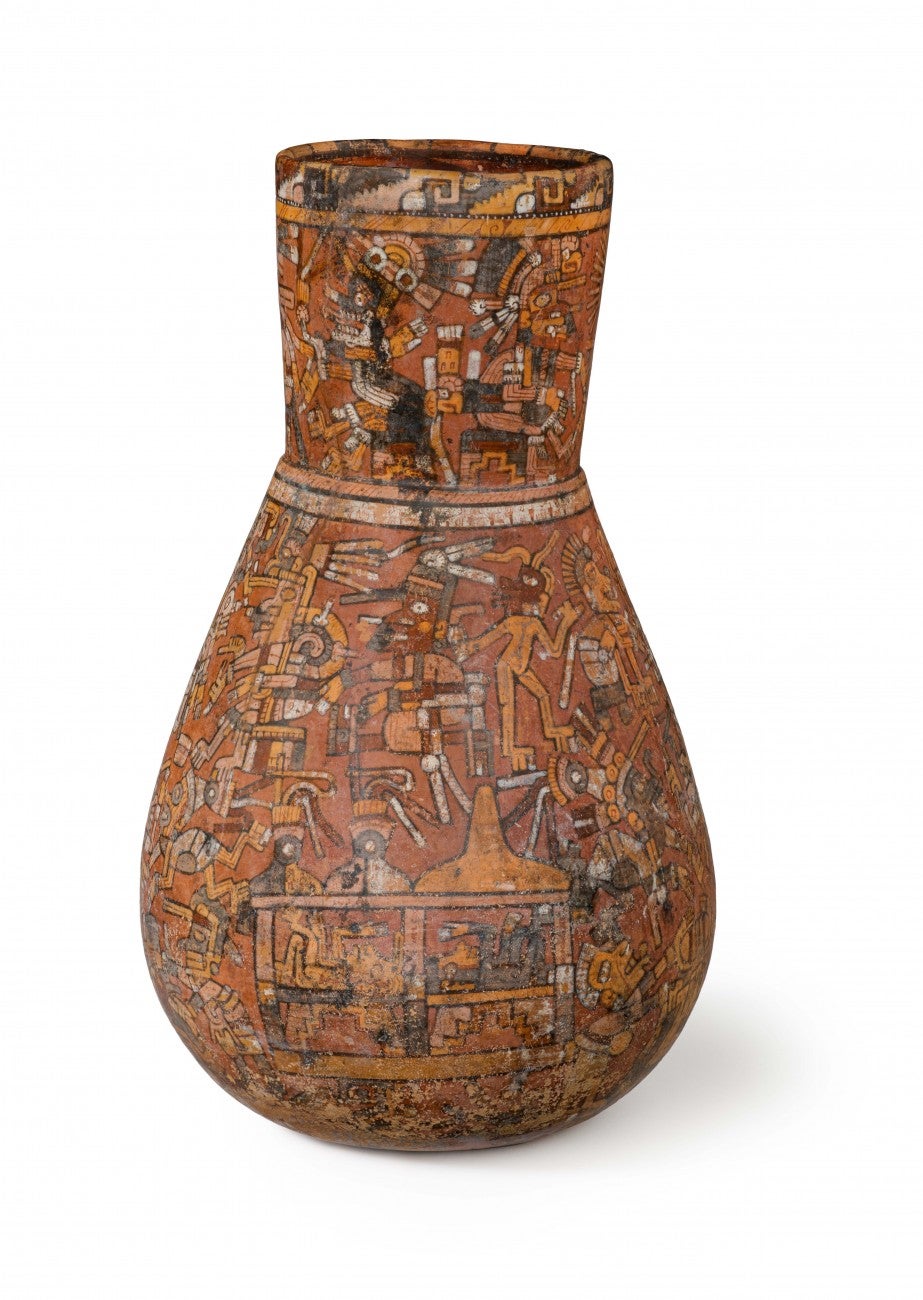 Vasija con escena de estilo códice, 1350–1500