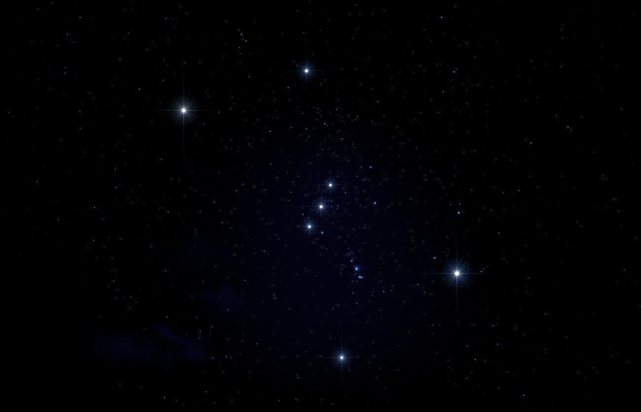 Constellation of Orion in the night sky. Photo: Denis Rozhnovsky / Alamy Stock Photo
